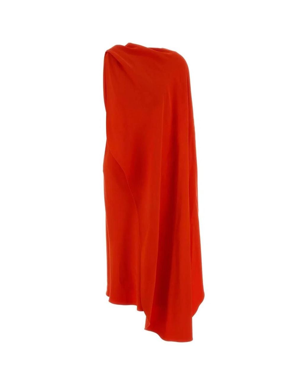 Balenciaga Red Coral Crepe Long Dress