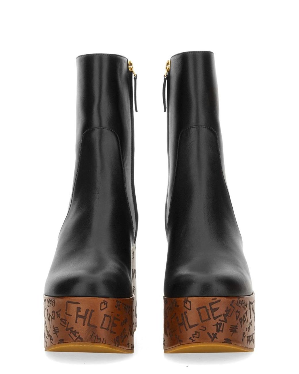 Chloé Black Maxime Wedge Booties