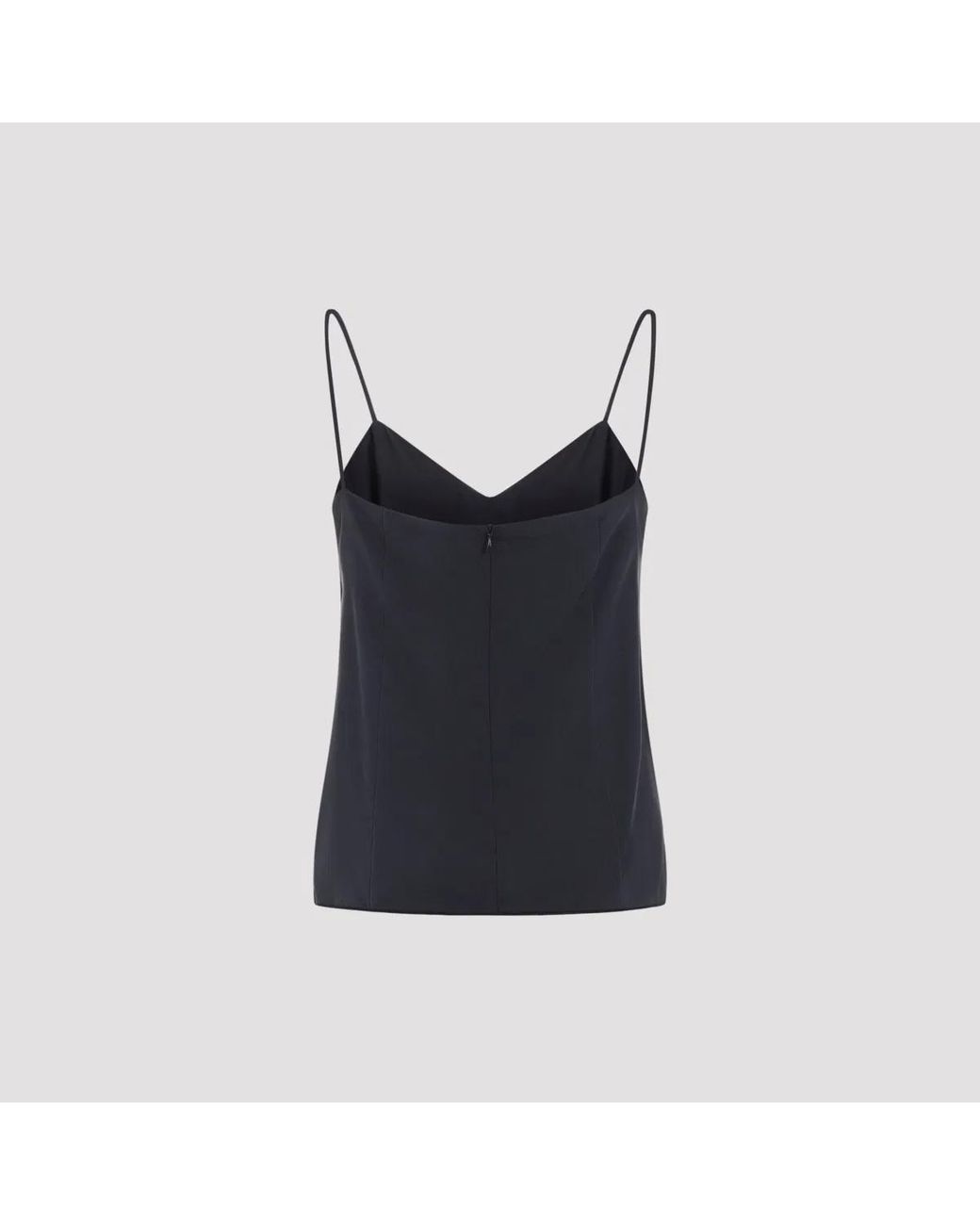 Max Mara Black Silk Unghia Washed Silk Tank Top