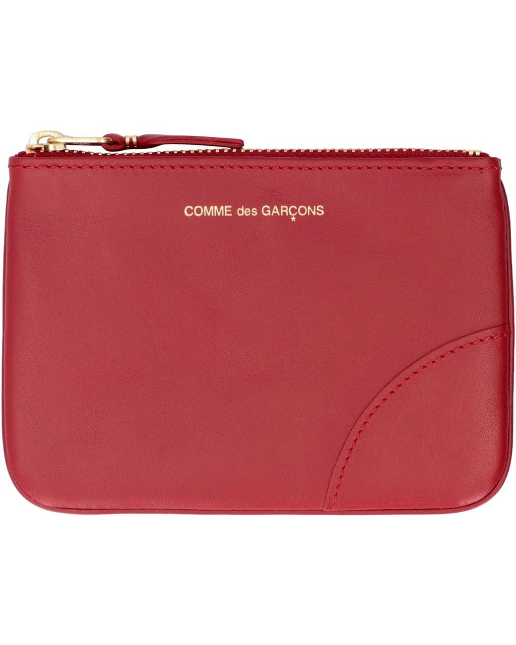 Comme des Garçons Red Small Leather Flat Pouch