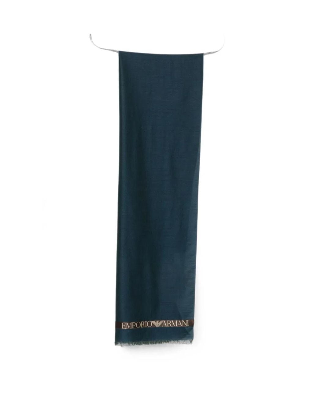 Emporio Armani Blue Logo Wool Blend Scarf for men