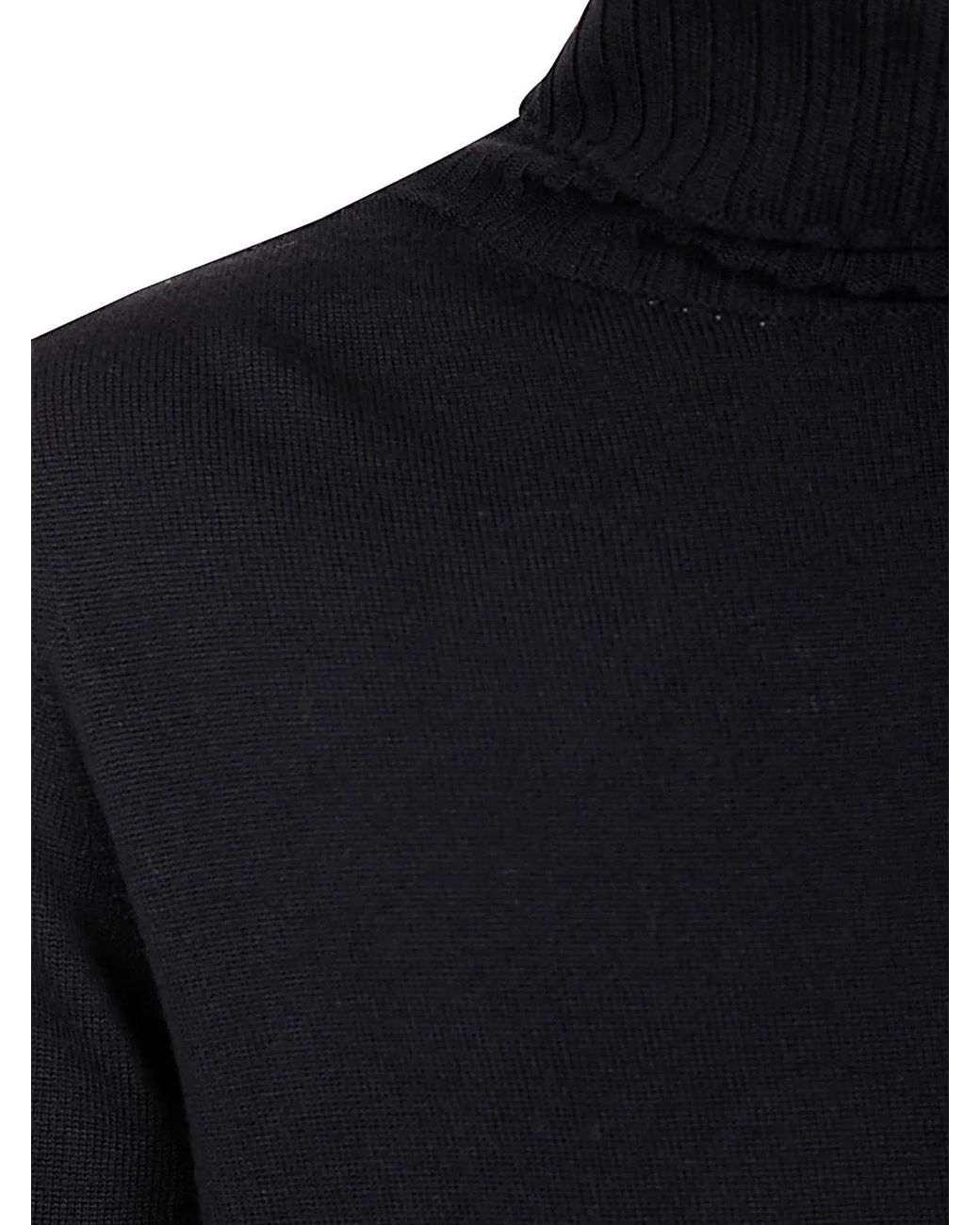 MD75 Black Turtle Neck Merinos Sweater for men