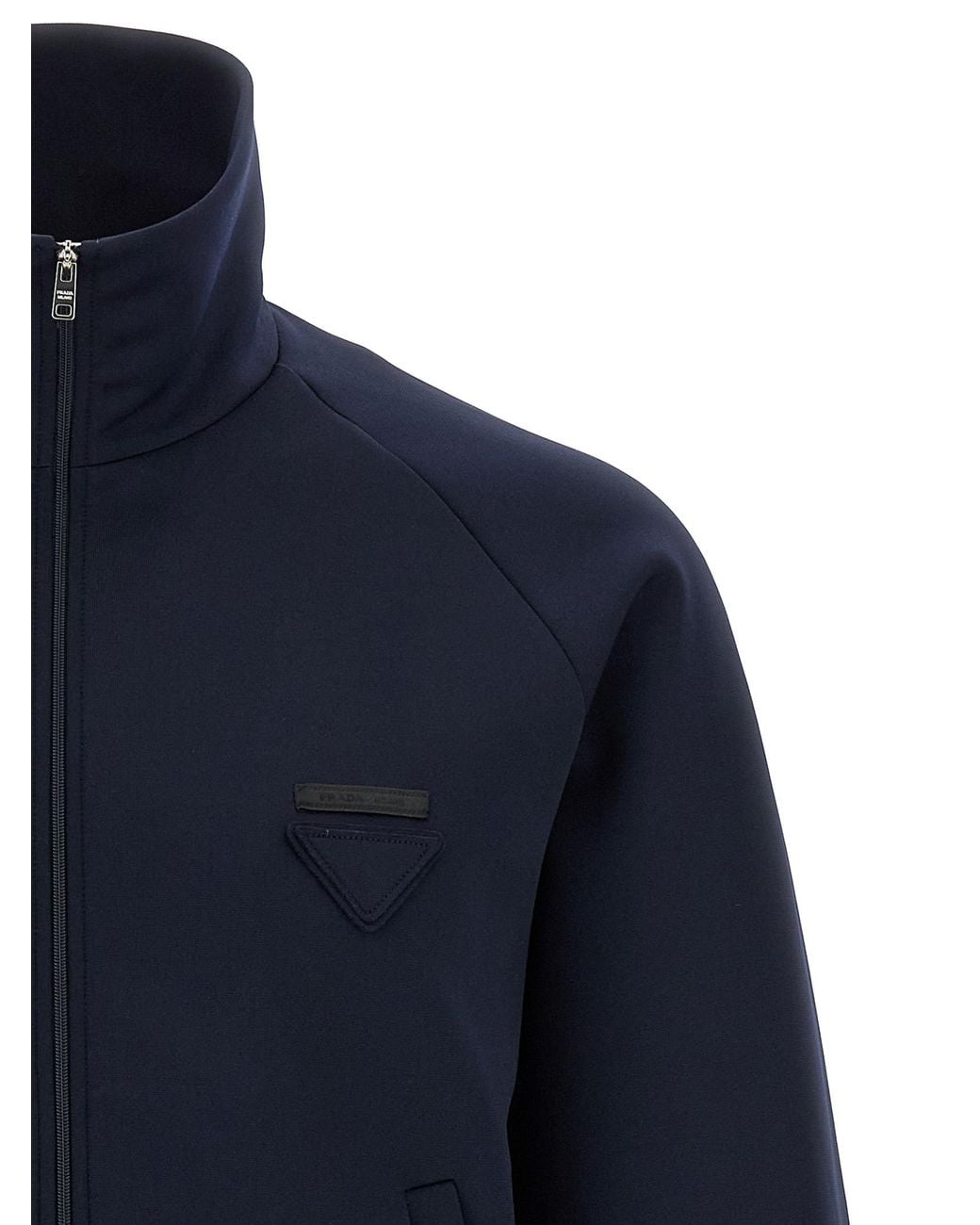 Prada Blue Tech Fabric Sweatshirt for men