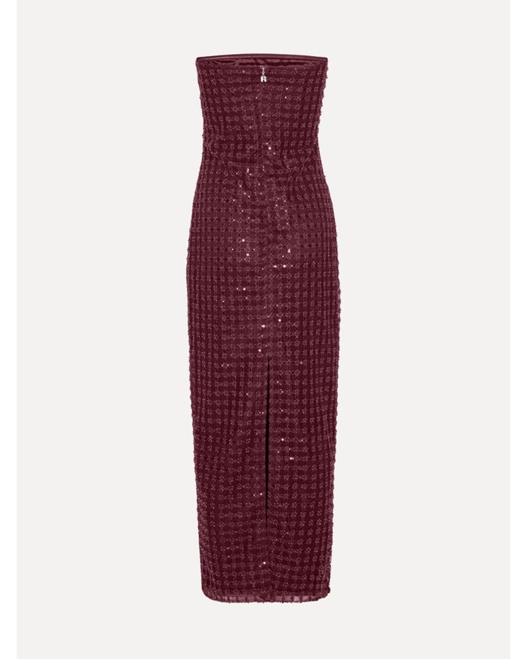 ROTATE BIRGER CHRISTENSEN Purple Bead-Embellishment Maxi Dress
