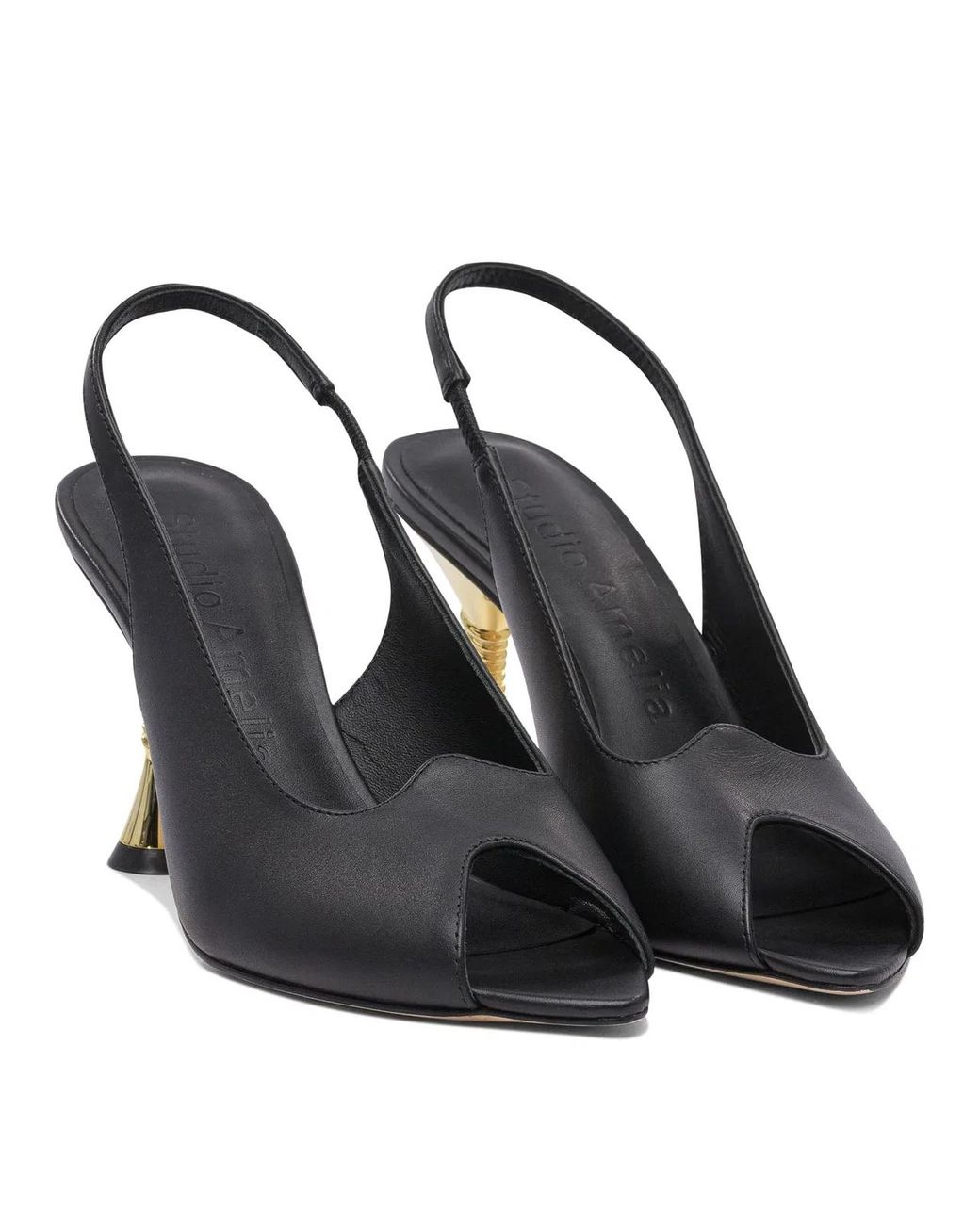 STUDIO AMELIA Black Leather Heeled Shoes