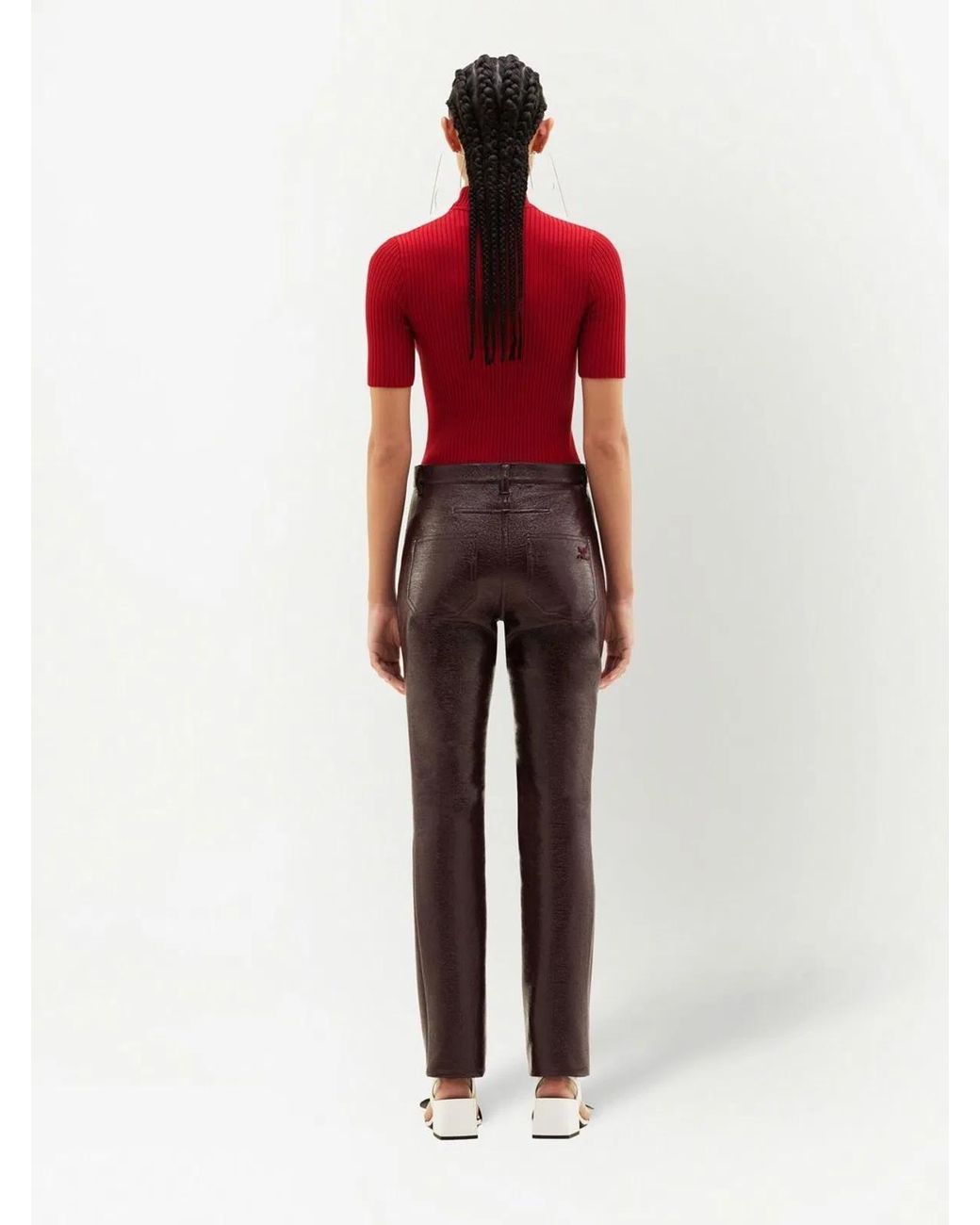 Courreges Red Courregès Cotton Blend Knit Top