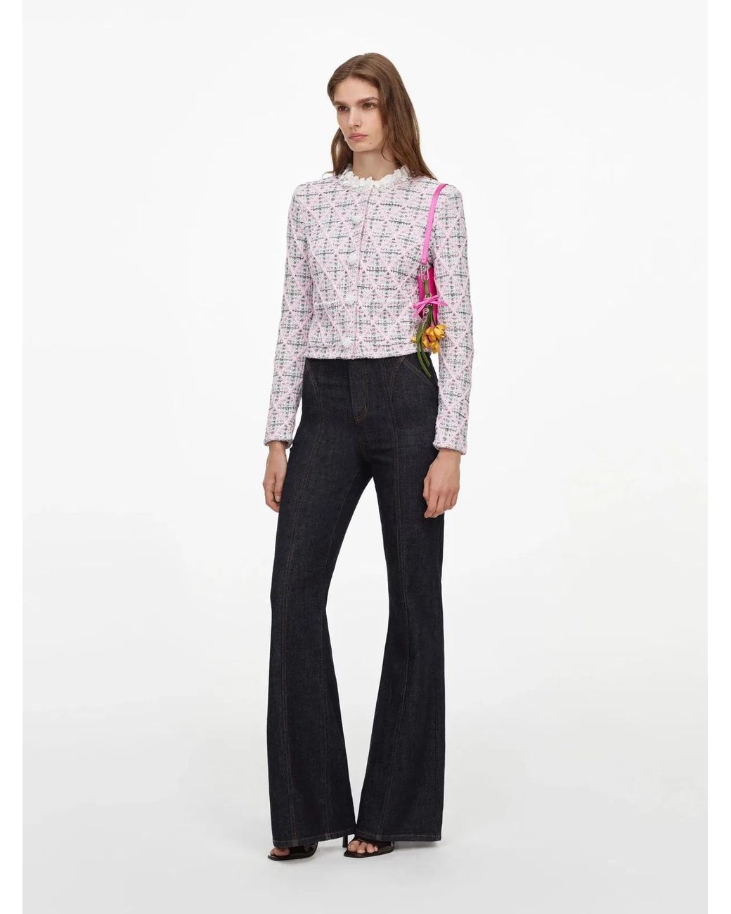 Self-Portrait White High Waisted Denim Jeans
