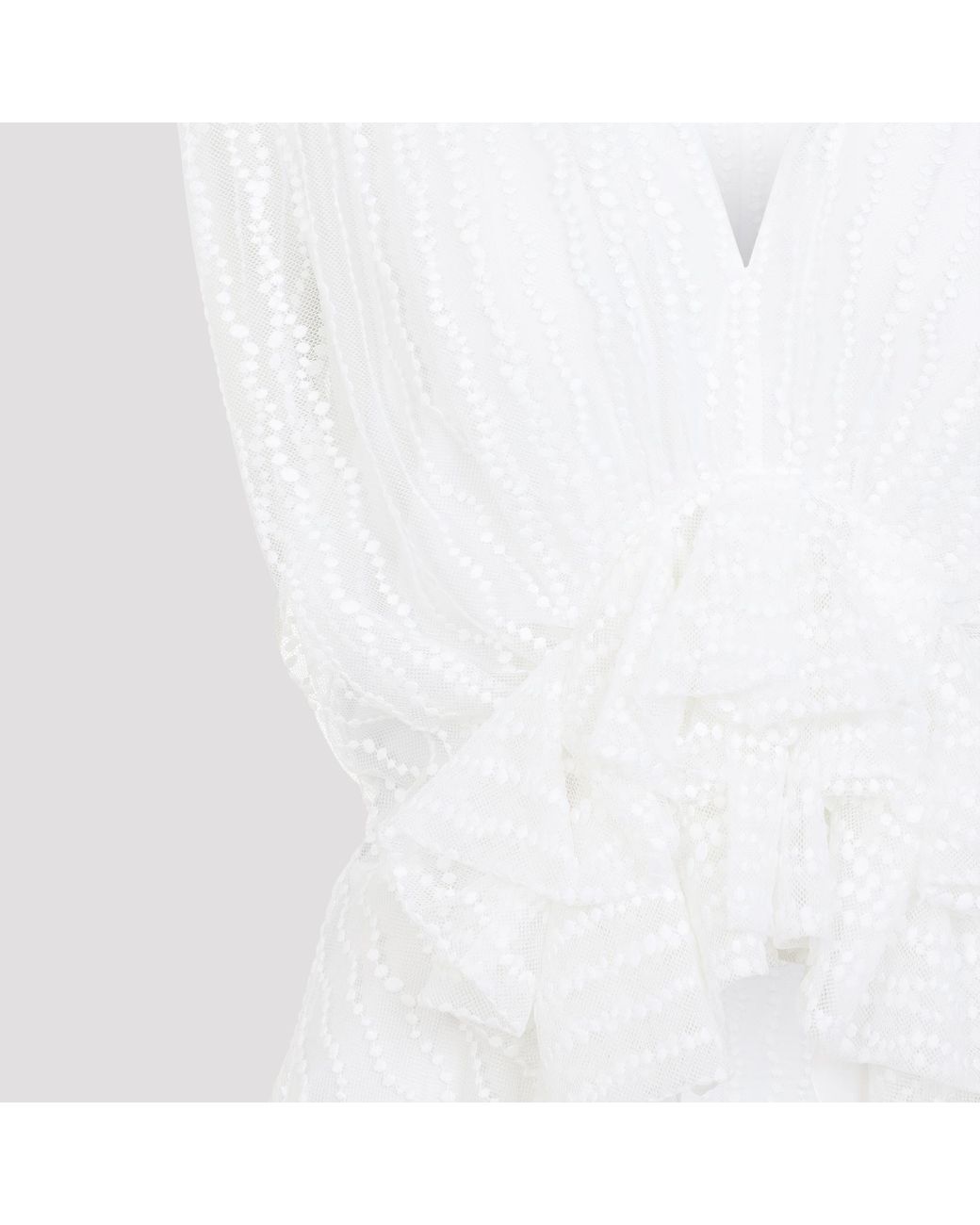 Alberta Ferretti White Tulle Top
