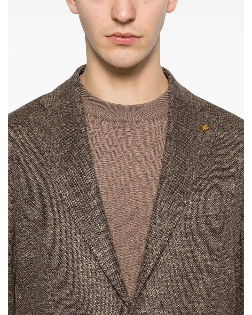 Latorre Brown Linen Cotton Jacket for men