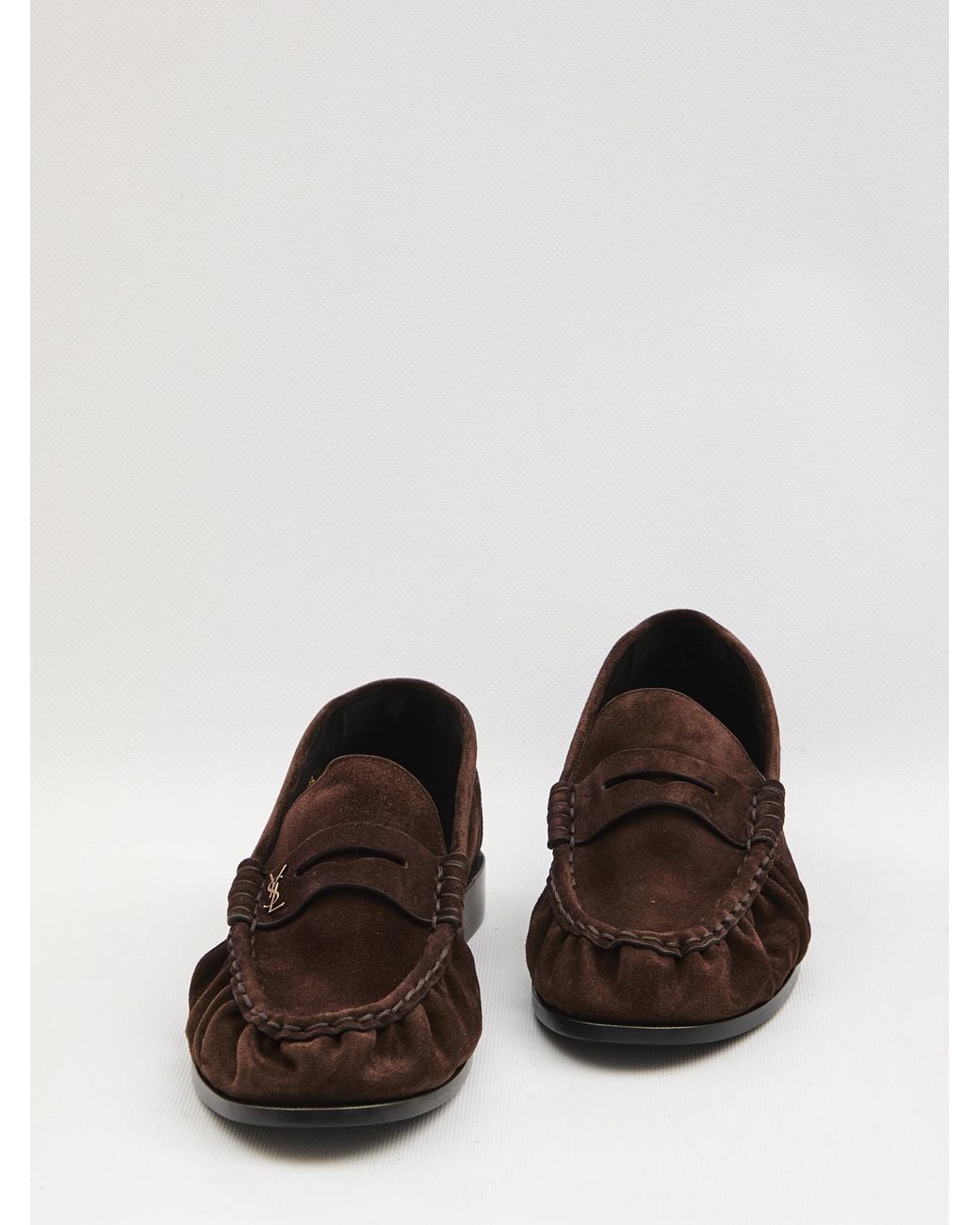 Saint Laurent White Testa Di Moro Suede Leather Le Loafer Loafers