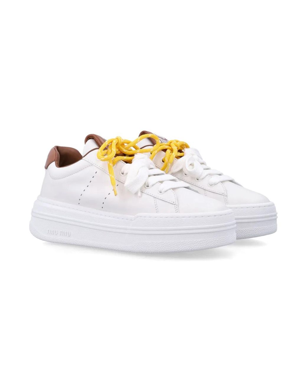 Miu Miu White Leather Sneakers