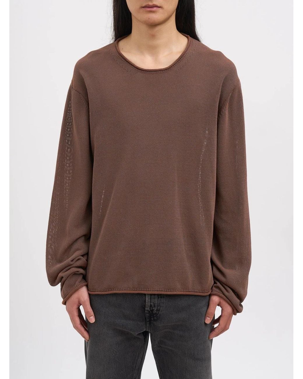 Our Legacy Brown Rigid Popover Sweater Iridescent Copper Tech Cotton for men