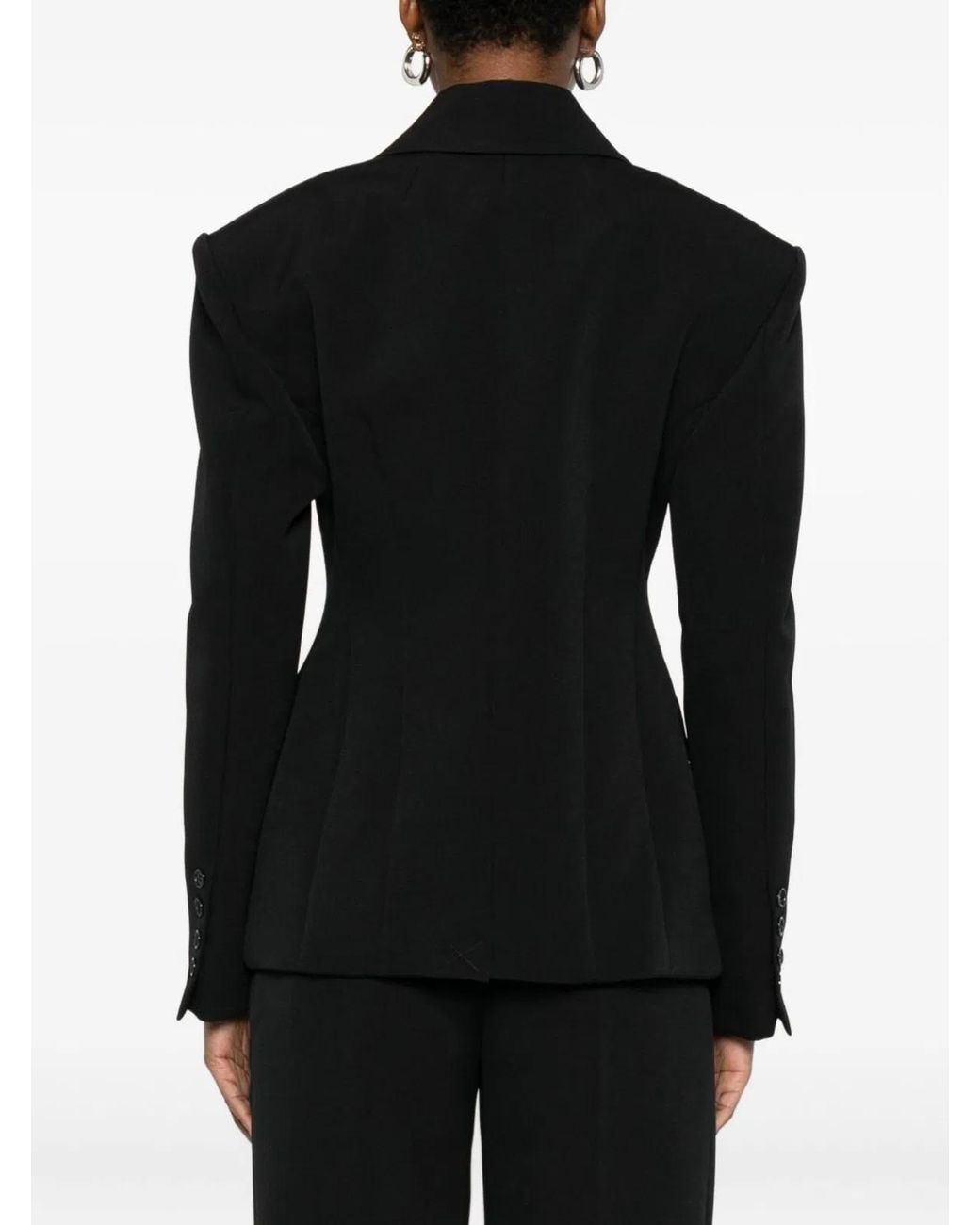 Frankie Shop Black Doyer Double-Breasted Blazer Jacket
