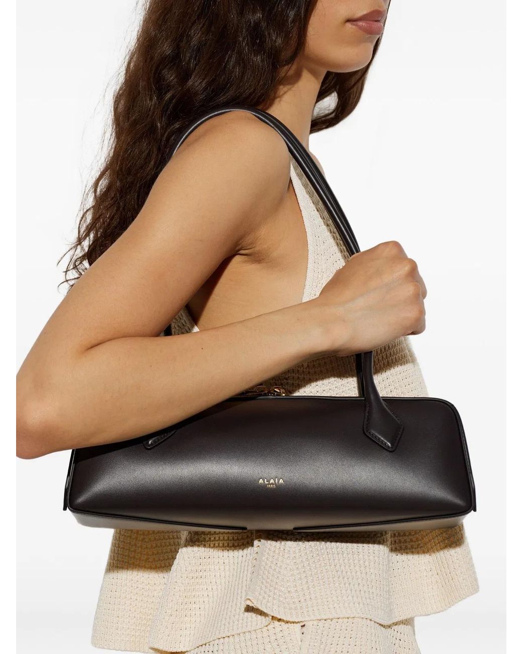Alaïa Black Alaia Medium Le Teckel Leather Tote Bag