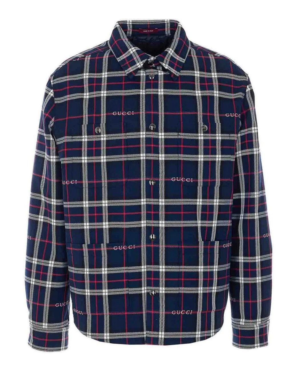 Gucci Blue Jacket With Frontal Buttons Closure for men