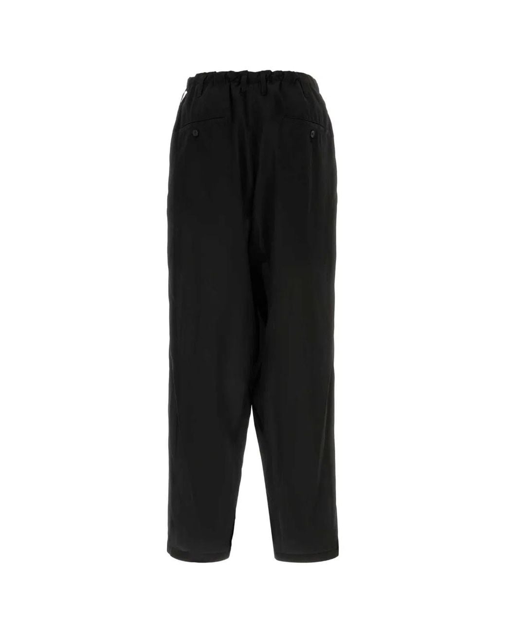 Yohji Yamamoto Black Relaxed Pleated Pants for men