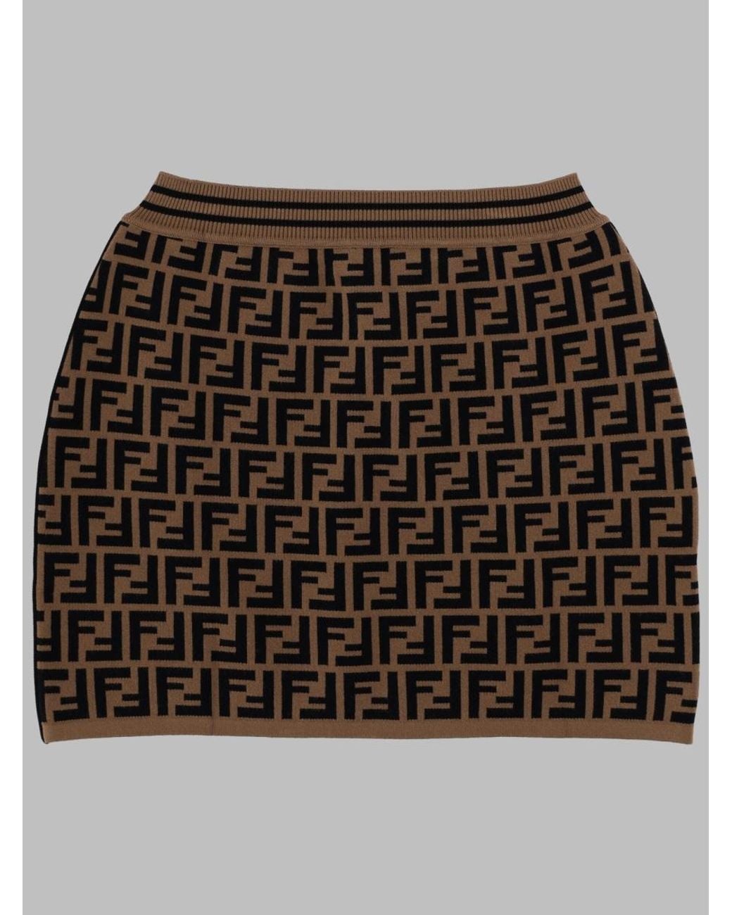 Fendi Black Gonna Ff Knit