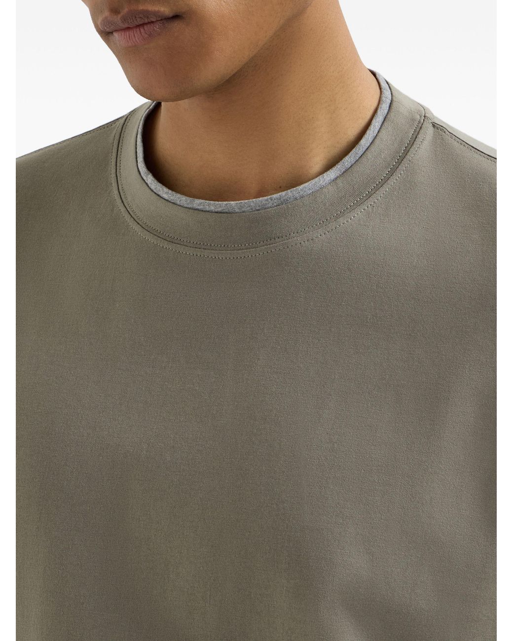 Brunello Cucinelli Gray Cotton T-Shirt for men