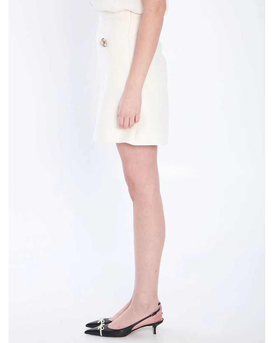 Valentino Garavani White Crepe Couture Mini Skirt