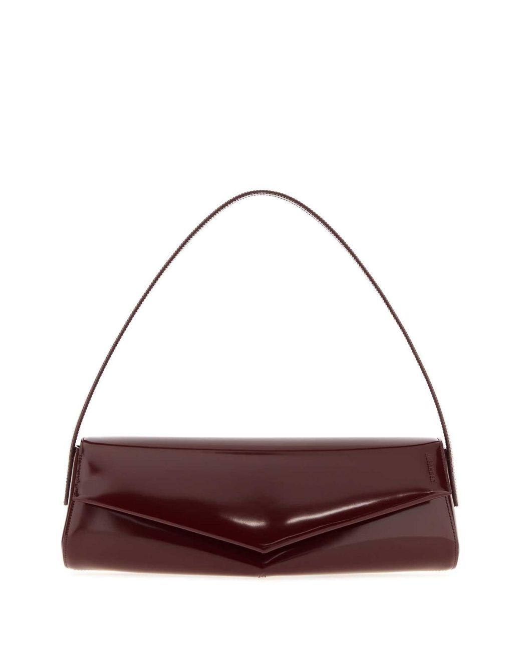 Jil Sander Purple Burgundy Leather Kante Shoulder Bag