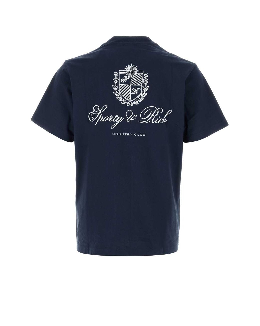 Sporty & Rich Blue Sporty & Rich Club Script Tshirt for men