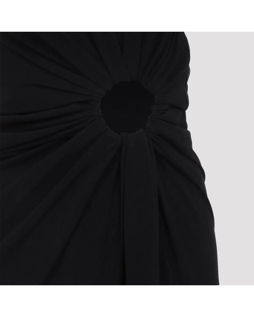 Max Mara Black Spxsaletta – Long Stretch Jersey Dress With Draping And Cut-Out