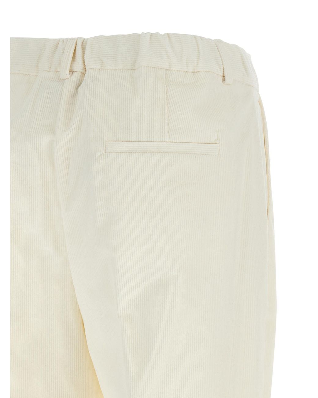 Kiton White Cotton Casual Pants