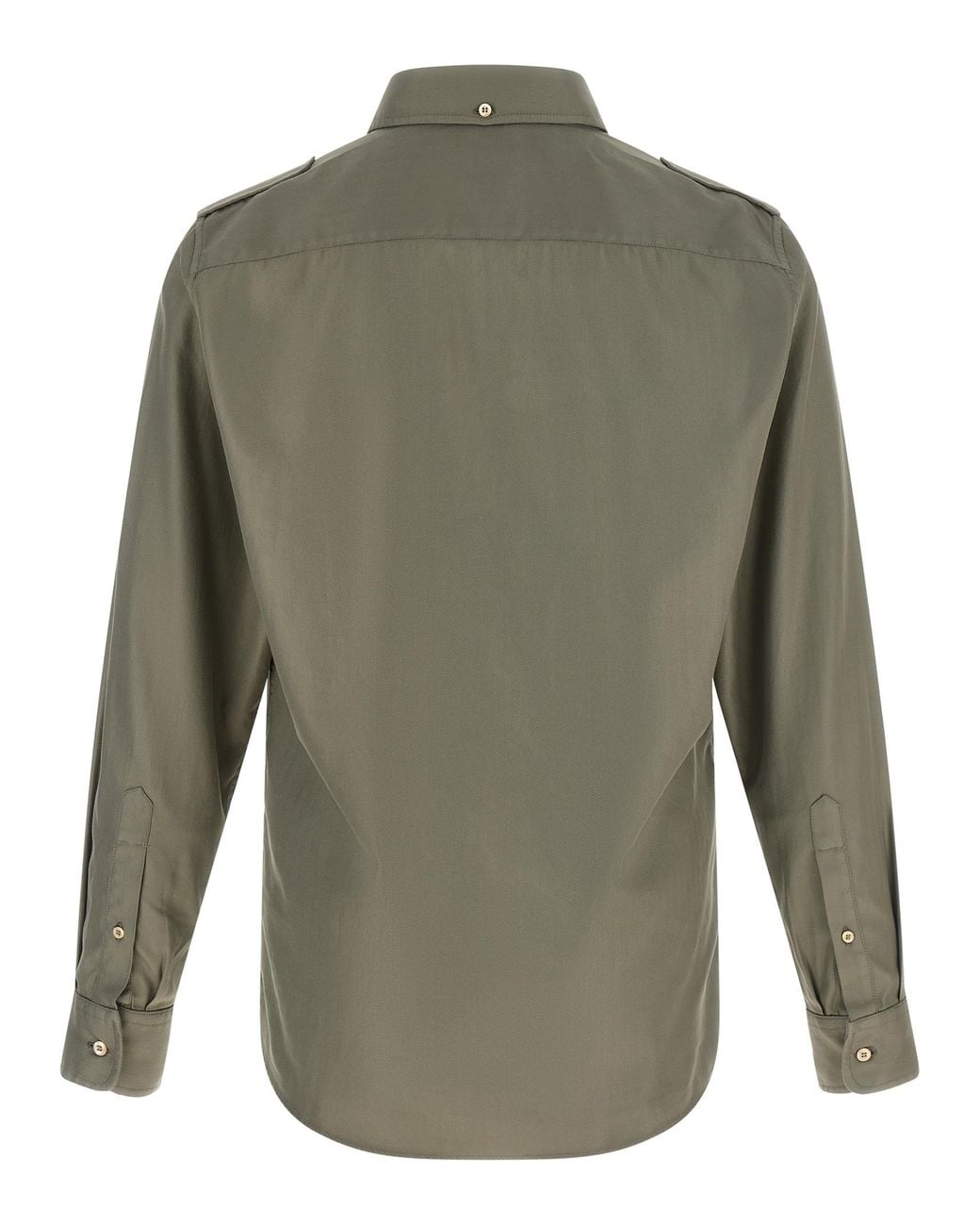 Brunello Cucinelli Green Cotton Chevron Shirt for men