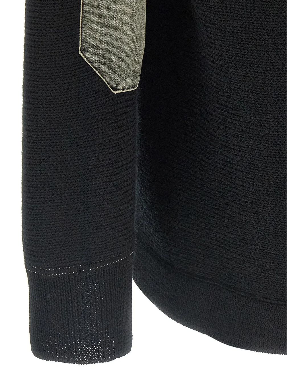 Maison Margiela Black Elbow Patch Cardigan for men