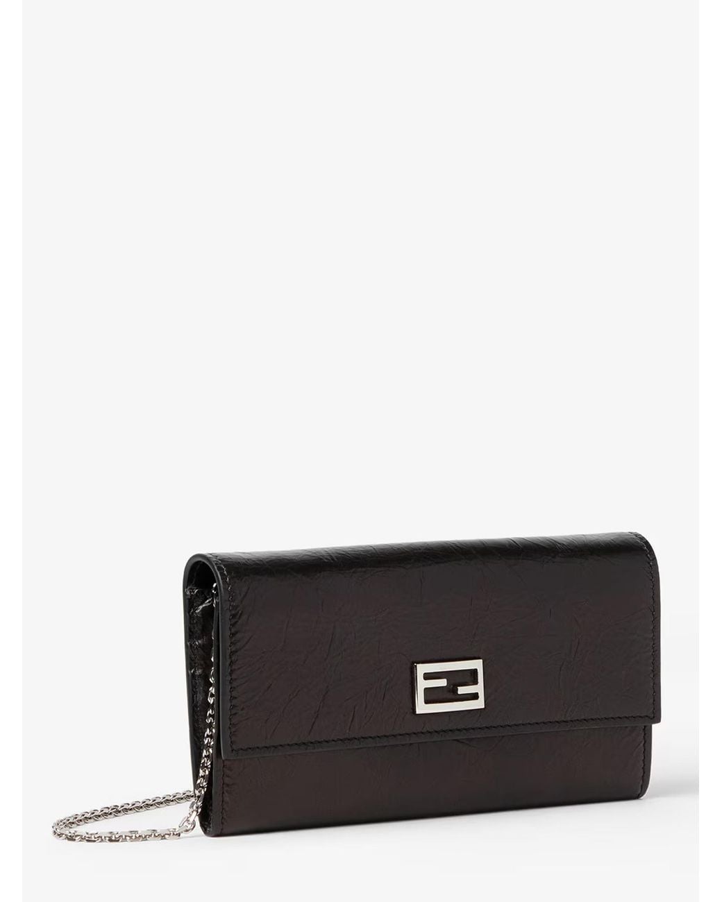 Fendi White Leather Tube Wallet