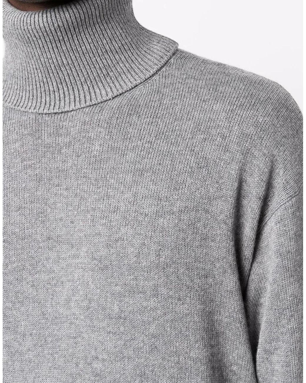Off-White c/o Virgil Abloh Gray Basic Knit Turtleneck Sweater for men
