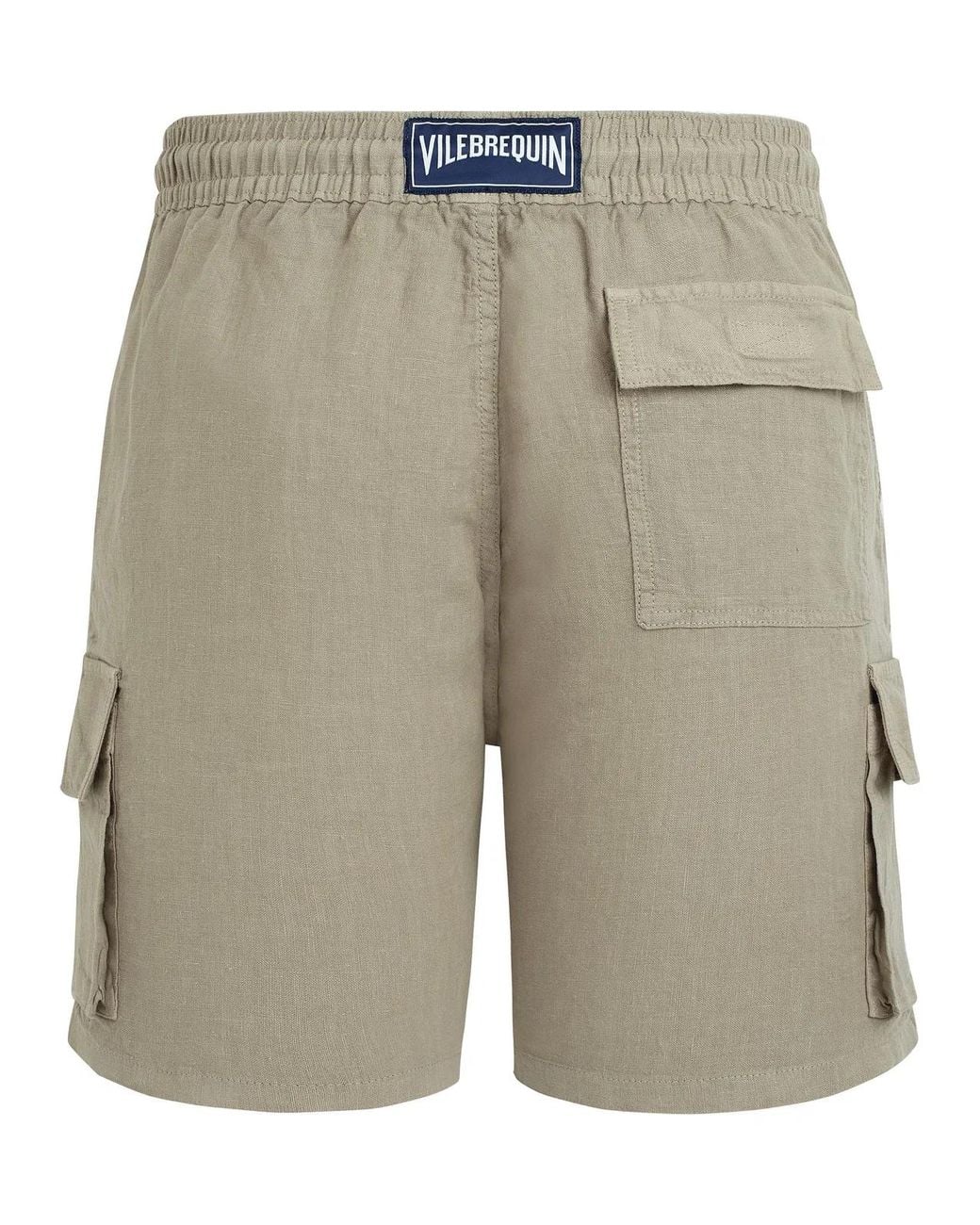 Vilebrequin Gray Linen Bermuda Shorts With Drawstring And Cargo Pockets for men