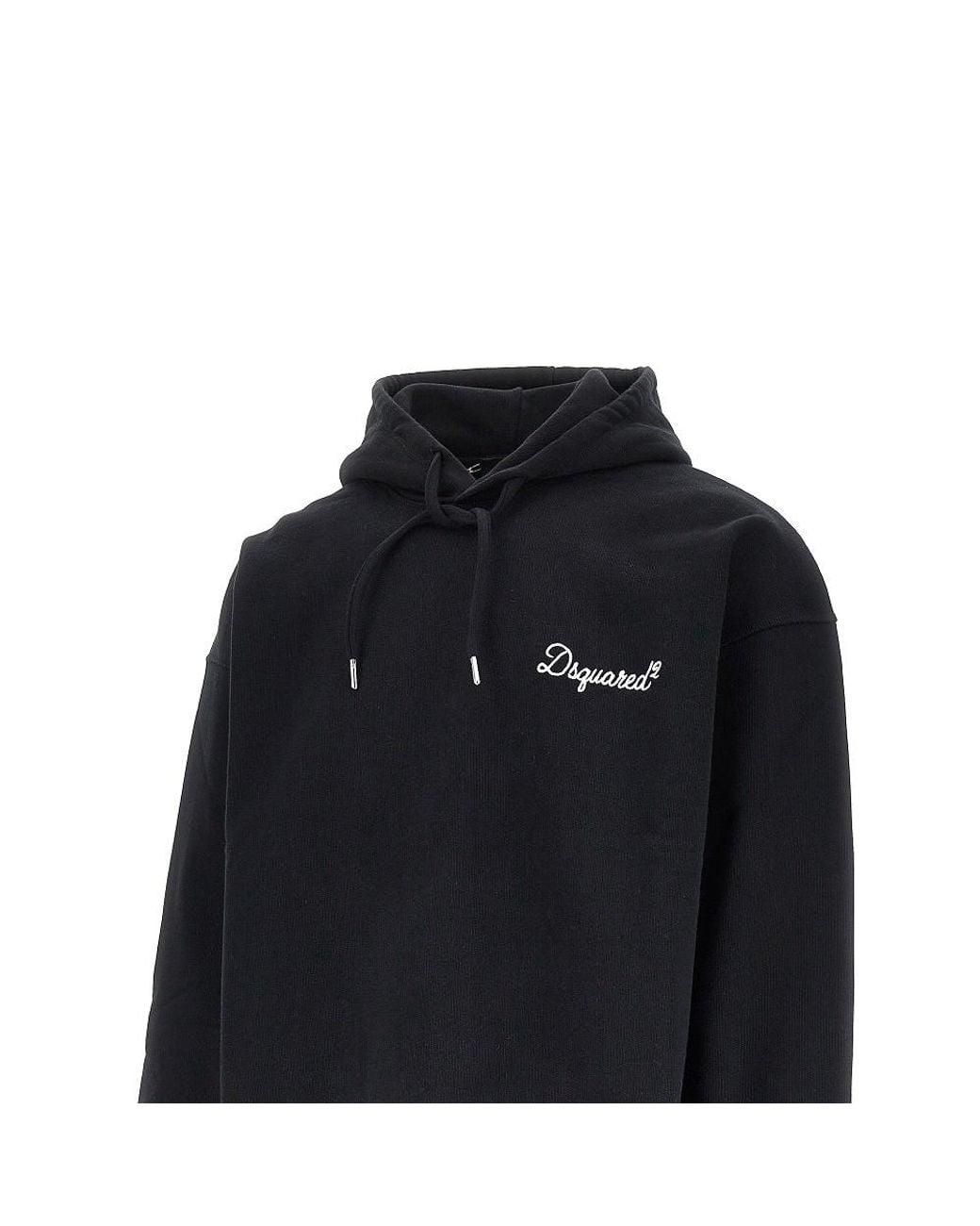 DSquared² Black Hoodie With Logo Embroidery for men