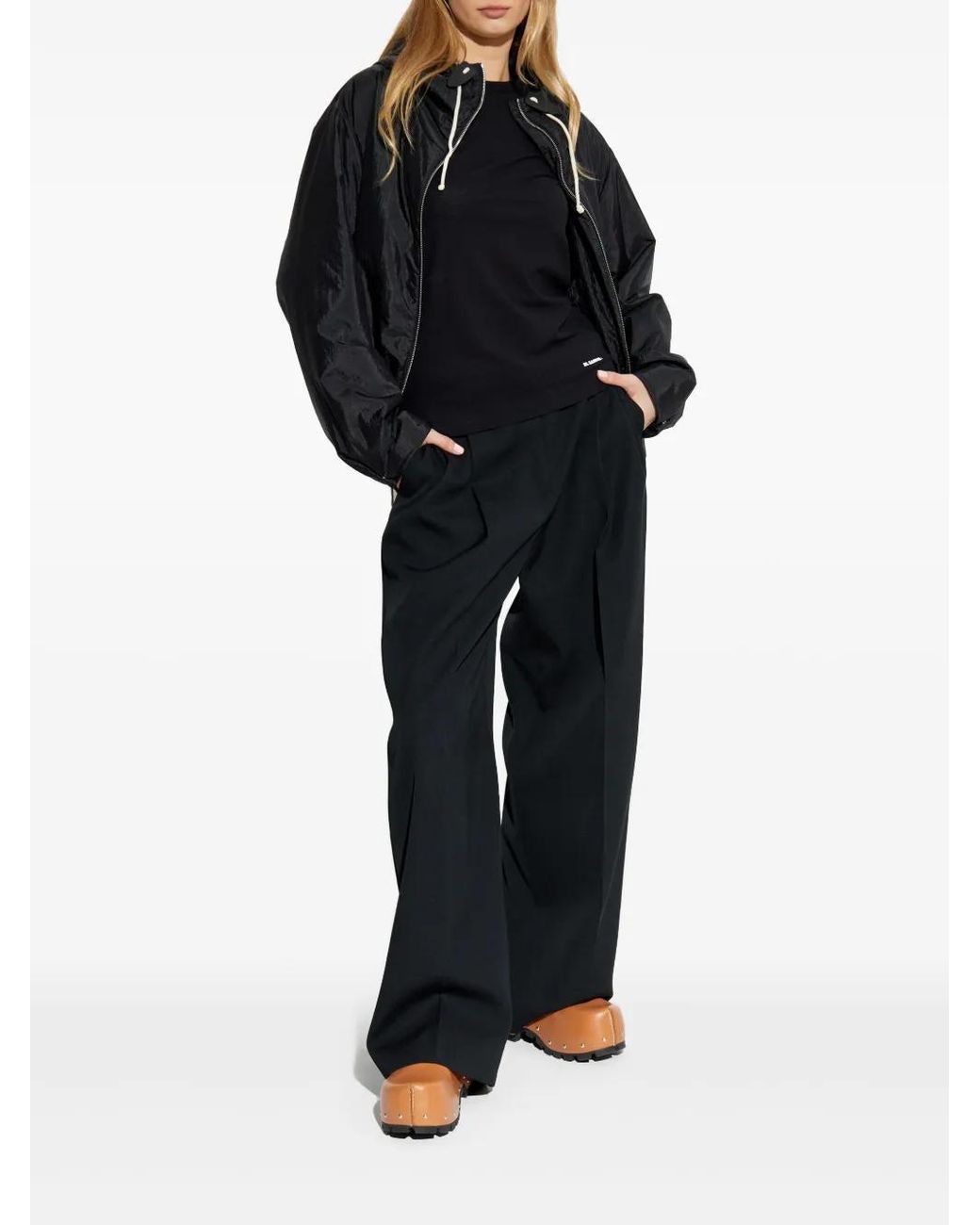 Jil Sander Black Cotton Logo T-Shirt