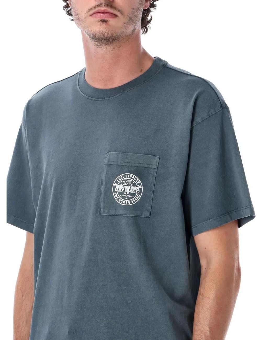 Levi's Blue Cotton T-Shirt With Print for men