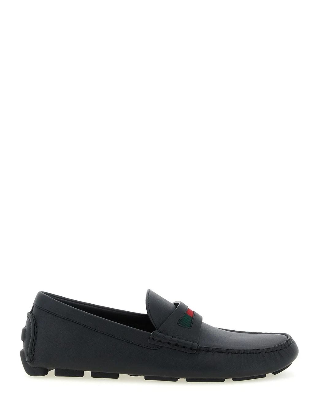 Gucci Black Stripes Loafers for men