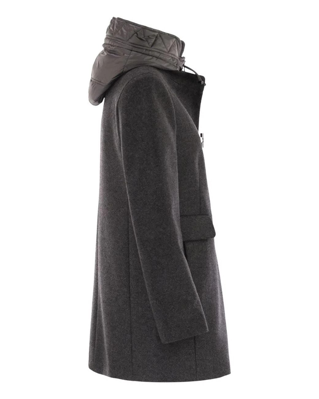 Fay Black Toggle Coat