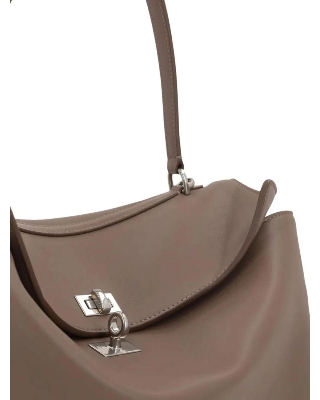 Balenciaga Brown Medium Rodeo Bag In Taupe Smooth Calfskin