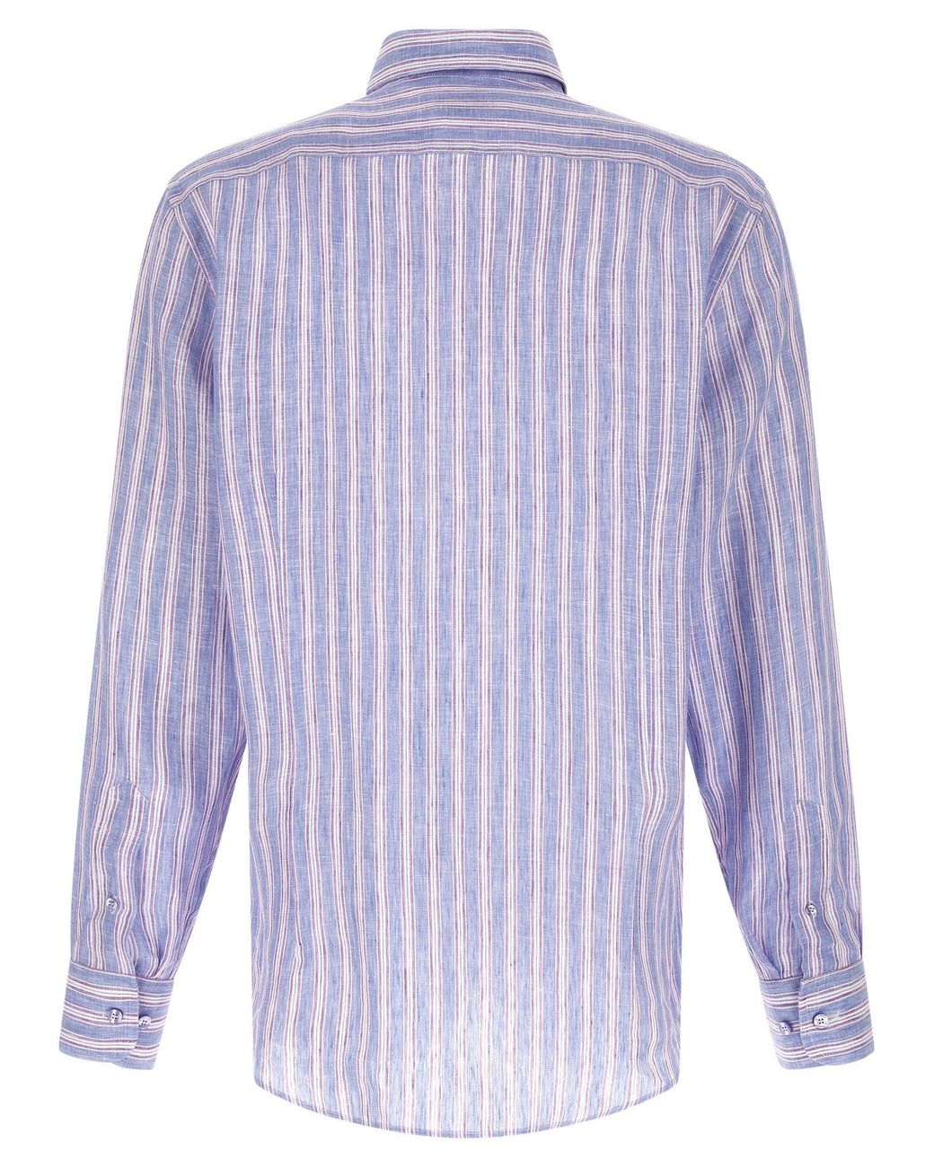 Etro Blue Striped Linen Shirt Shirt And Blouse for men