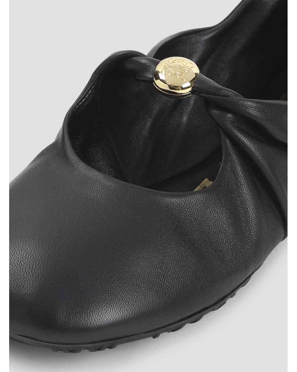 Loewe Black Pebble Soft Ballerinas