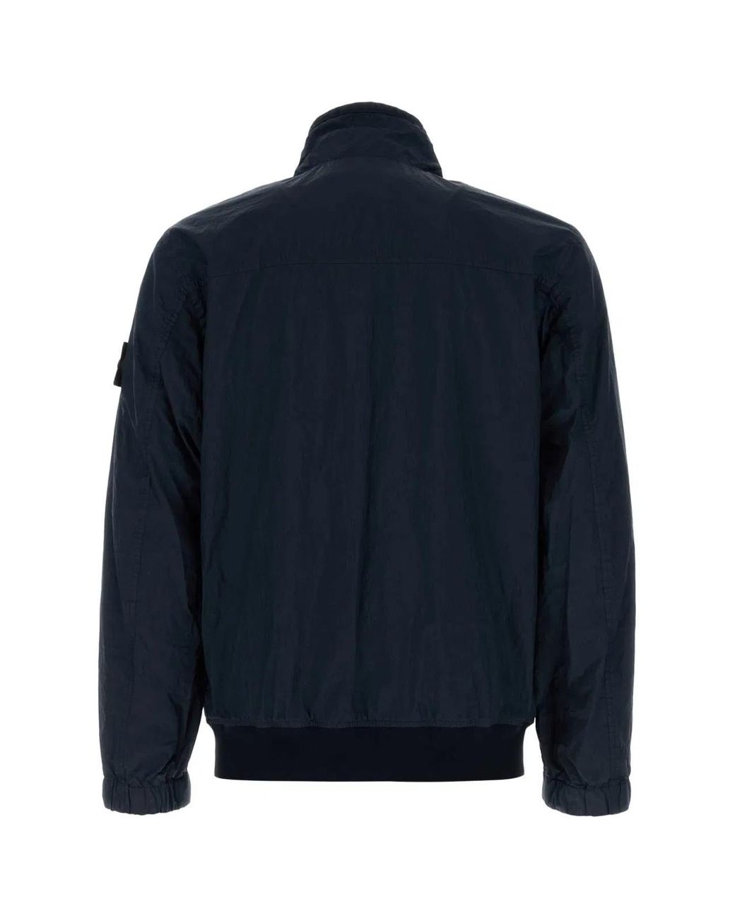 Stone Island Blue Dark Nylon Bomber Jacket for men