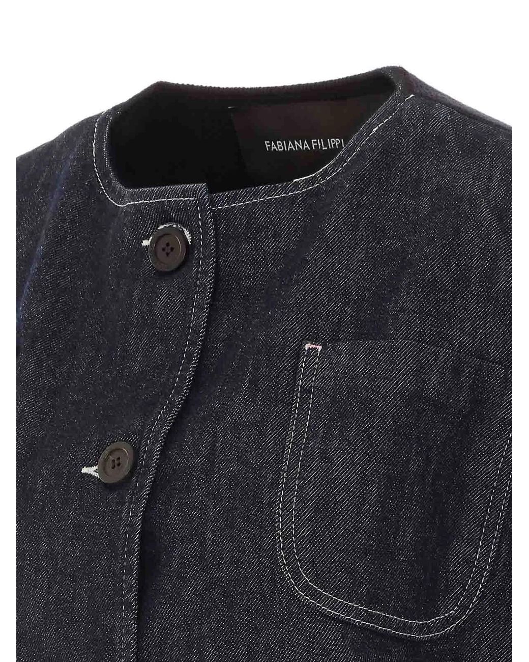 Fabiana Filippi Black Denim And Jacket With Frontal Buttons