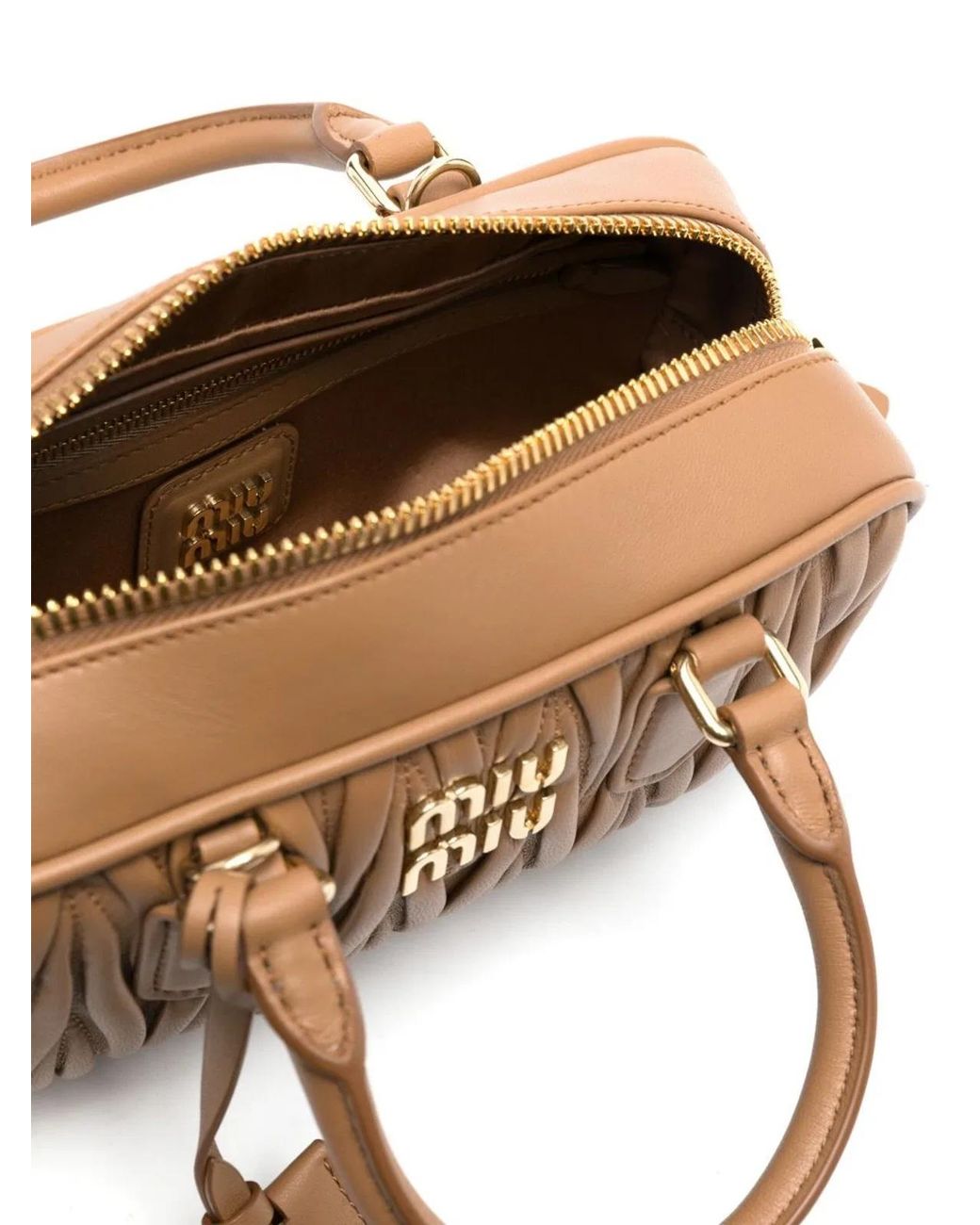 Miu Miu Brown Arcadie Regular Matelassé Nappa Leather Bag