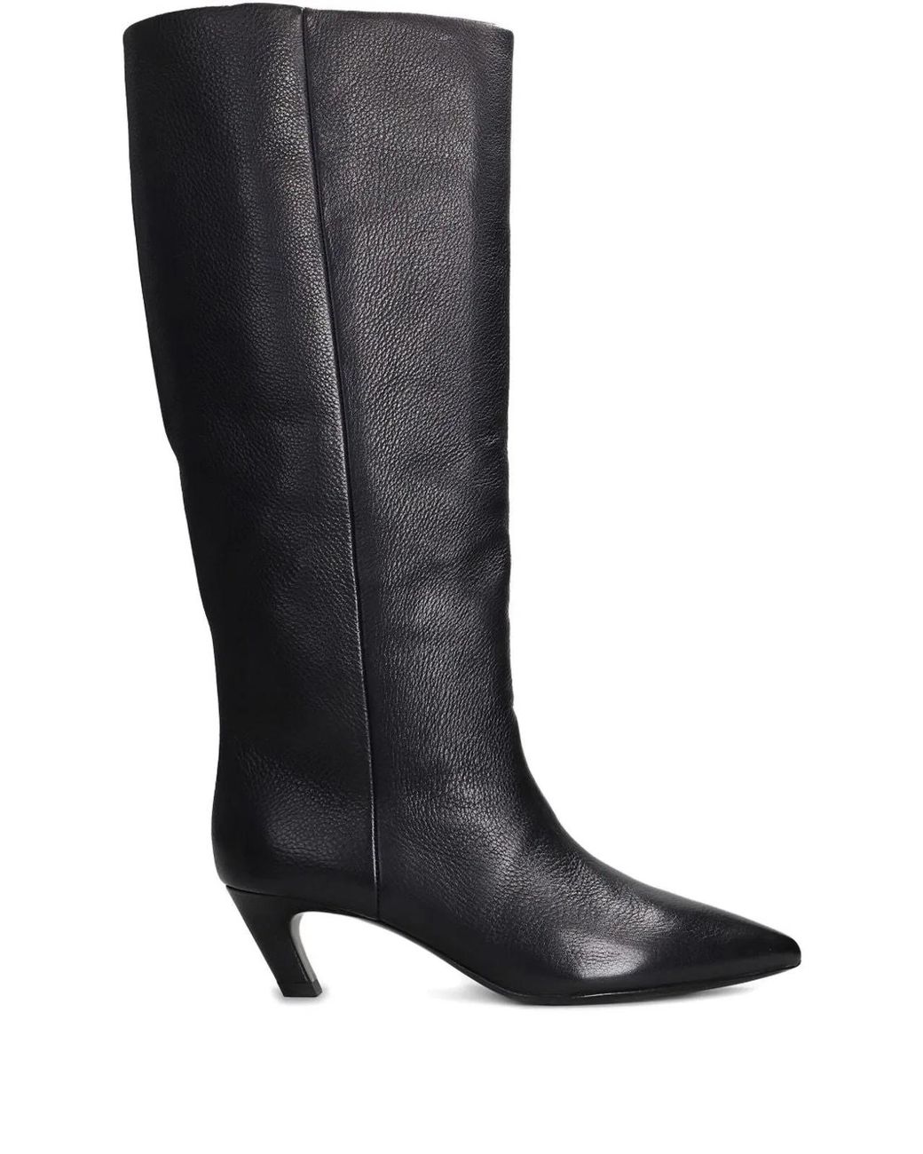 Ash Black Pointed Toe Mid-Calf Boots Ankle Boots