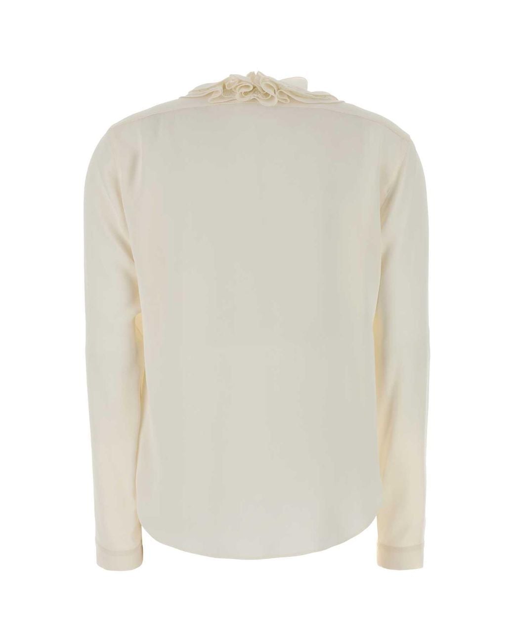 Alberta Ferretti White Ivory Crepe Mini Blouse