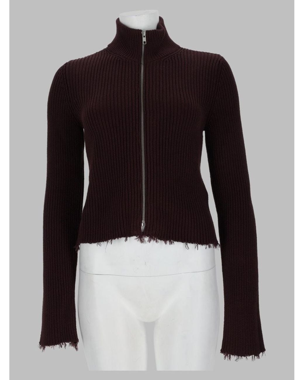 MM6 by Maison Margiela Black Cardigan A Coste Con Zip