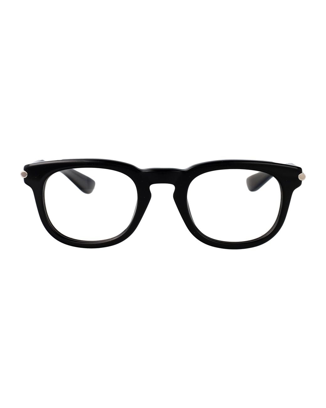 McQueen Black Transparent Recycled Acetate Glasses for men