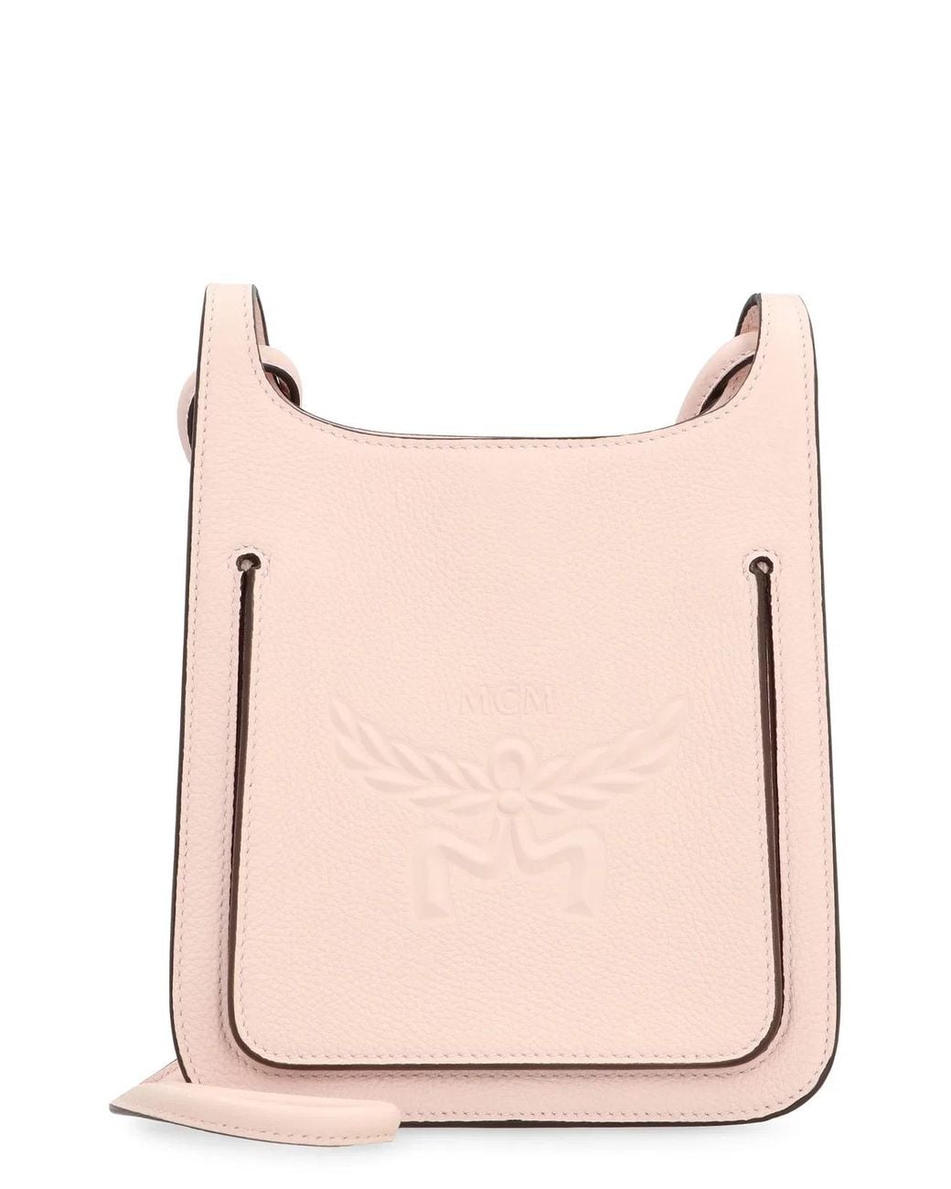 MCM Pink Mini Grainy Leather Hobo Handbag