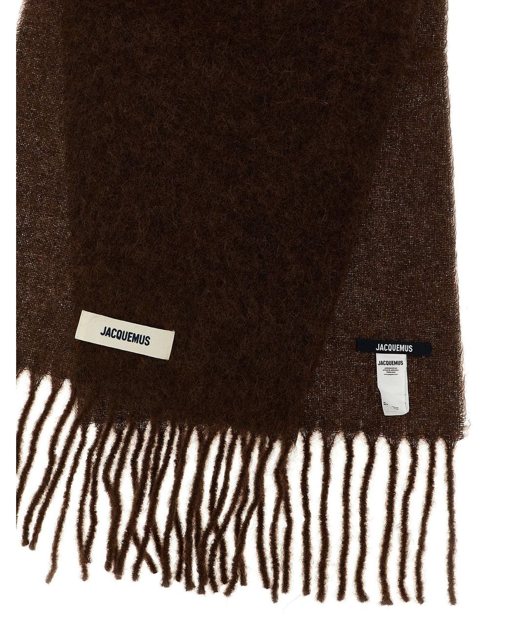 Jacquemus Brown Wool Blend Scarf for men