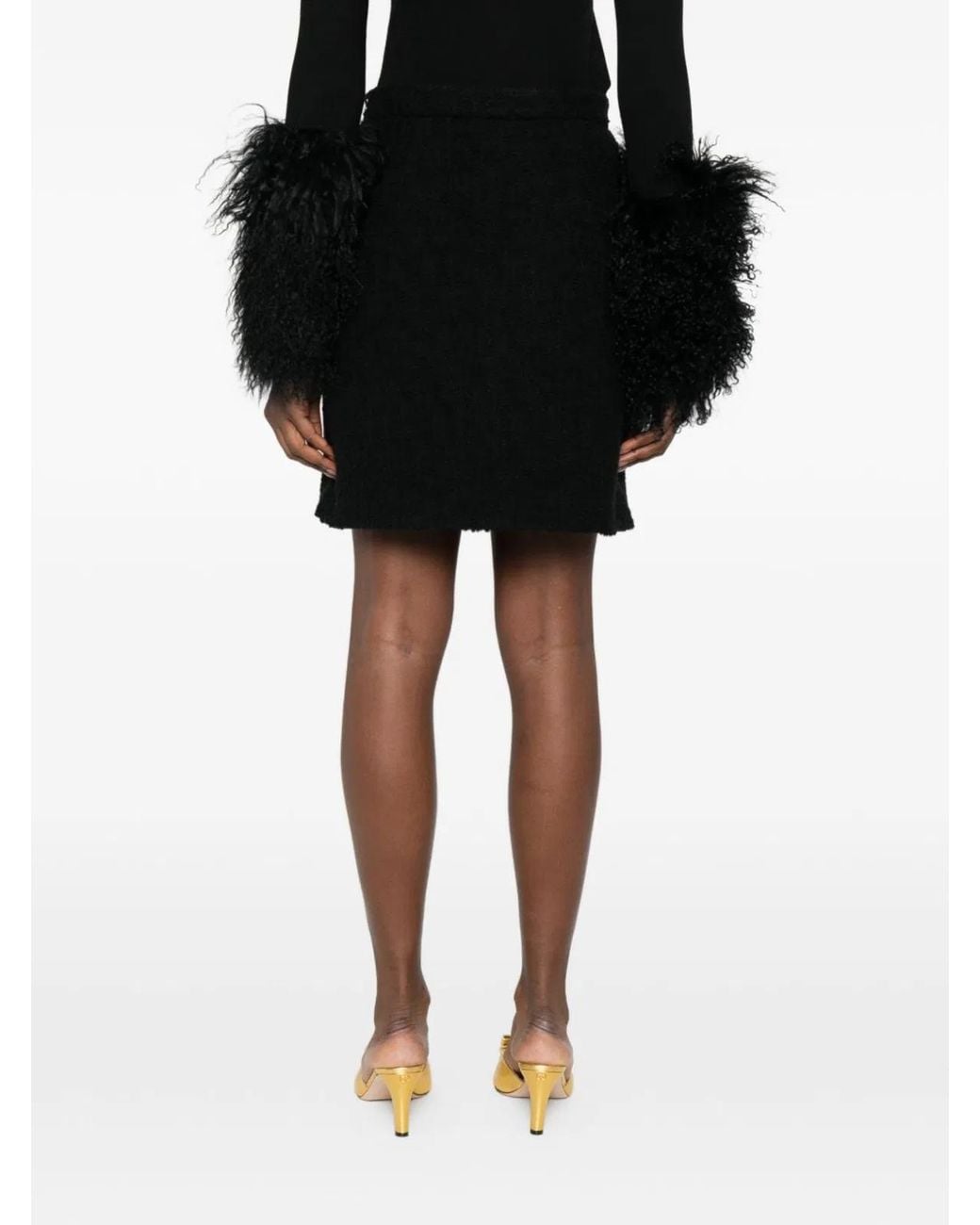 Valentino Black Vlogo Signature Wool Skirt